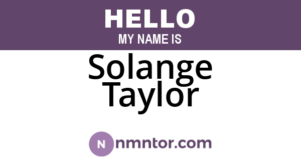Solange Taylor