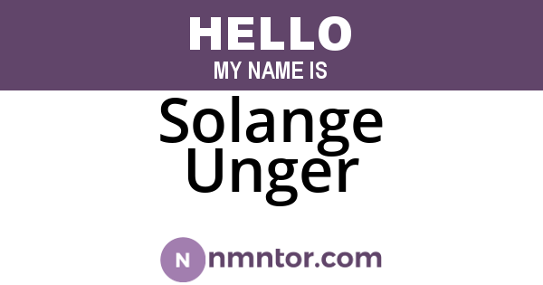 Solange Unger