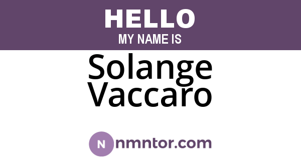 Solange Vaccaro