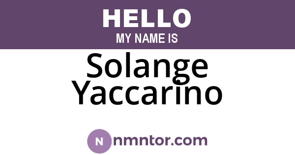 Solange Yaccarino