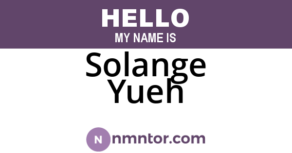 Solange Yueh