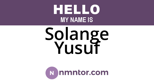 Solange Yusuf
