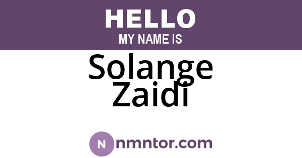 Solange Zaidi
