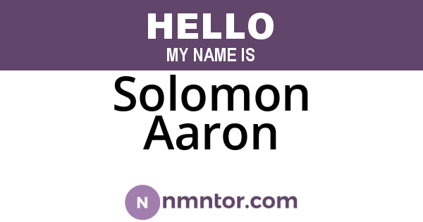 Solomon Aaron