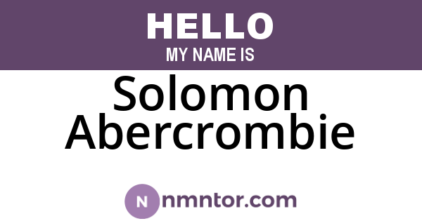 Solomon Abercrombie