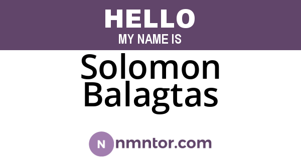 Solomon Balagtas