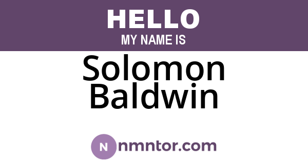 Solomon Baldwin