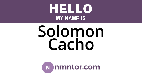 Solomon Cacho