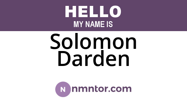 Solomon Darden