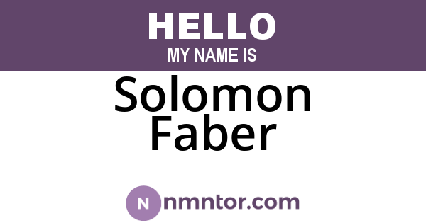 Solomon Faber
