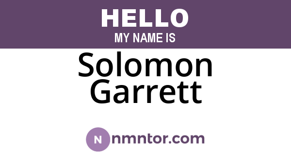 Solomon Garrett