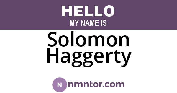 Solomon Haggerty