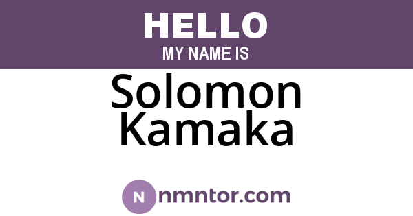 Solomon Kamaka