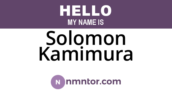 Solomon Kamimura
