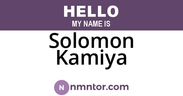 Solomon Kamiya