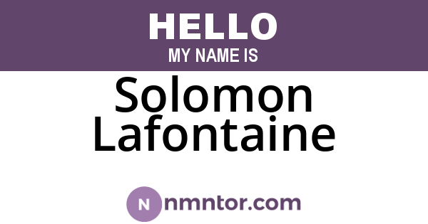 Solomon Lafontaine