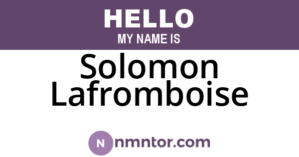 Solomon Lafromboise