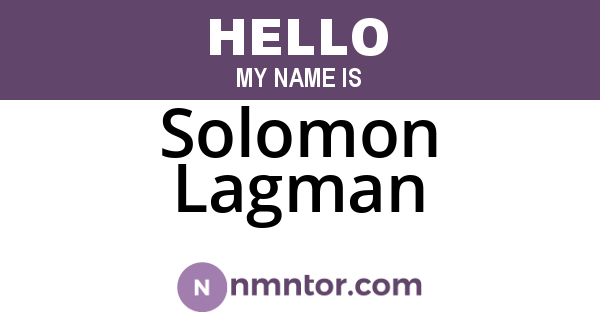 Solomon Lagman