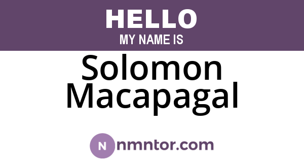 Solomon Macapagal