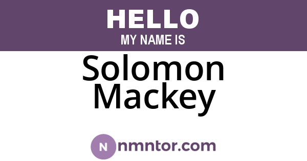 Solomon Mackey