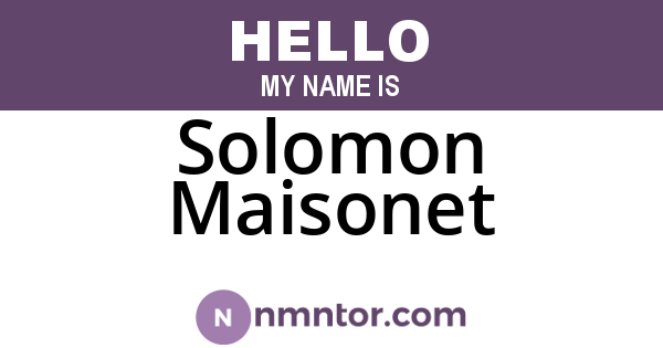 Solomon Maisonet