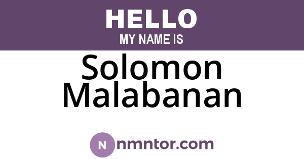 Solomon Malabanan