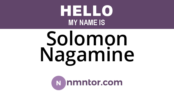Solomon Nagamine