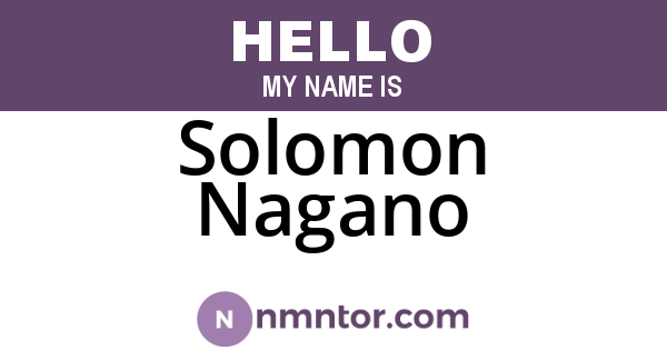 Solomon Nagano