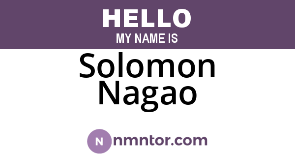 Solomon Nagao