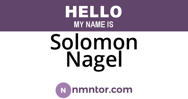 Solomon Nagel
