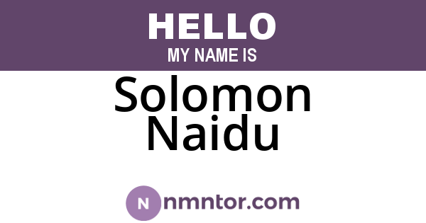 Solomon Naidu
