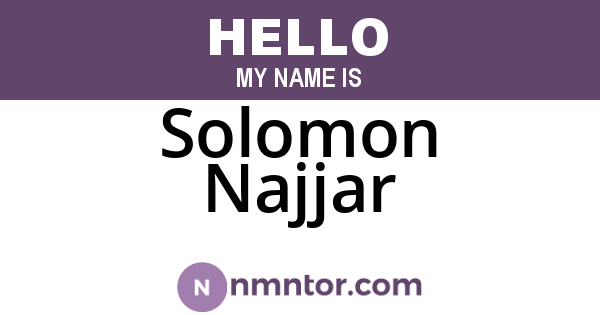 Solomon Najjar