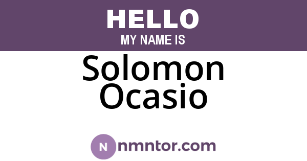 Solomon Ocasio