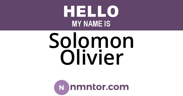 Solomon Olivier