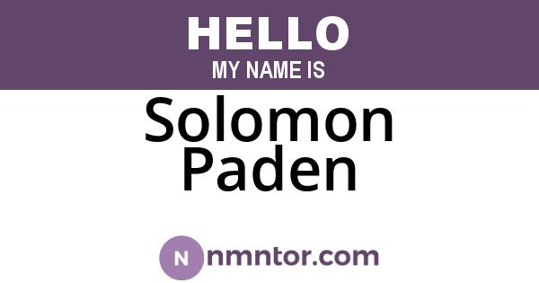 Solomon Paden