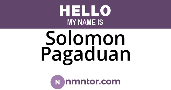 Solomon Pagaduan