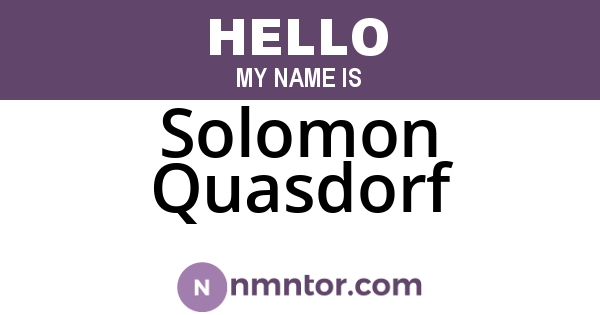 Solomon Quasdorf