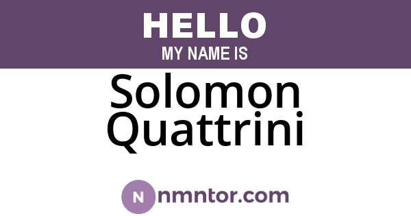 Solomon Quattrini