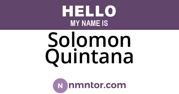 Solomon Quintana