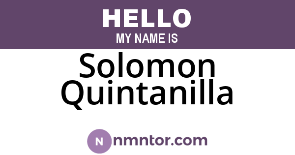 Solomon Quintanilla