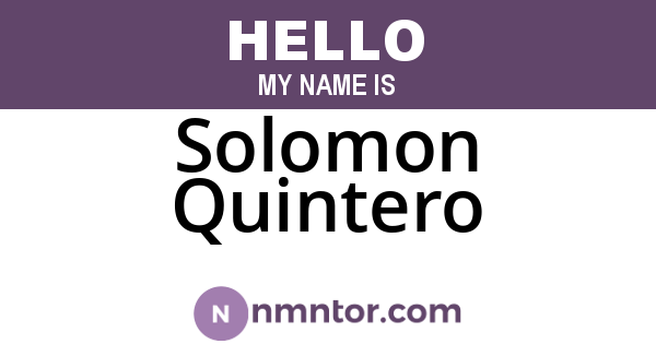Solomon Quintero