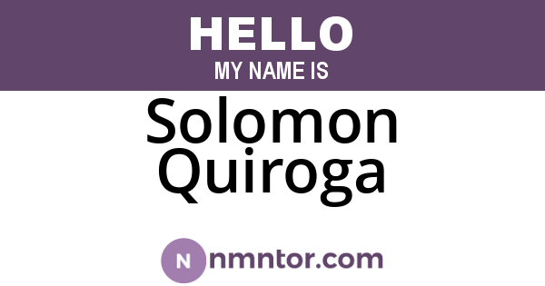 Solomon Quiroga