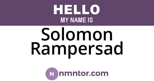Solomon Rampersad