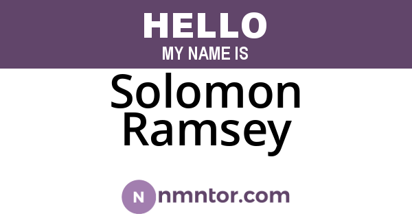 Solomon Ramsey