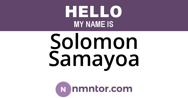 Solomon Samayoa
