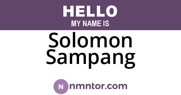 Solomon Sampang