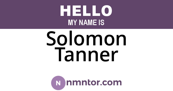 Solomon Tanner