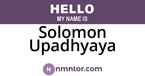 Solomon Upadhyaya