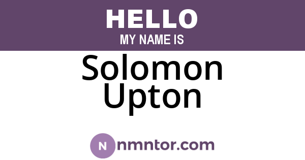 Solomon Upton