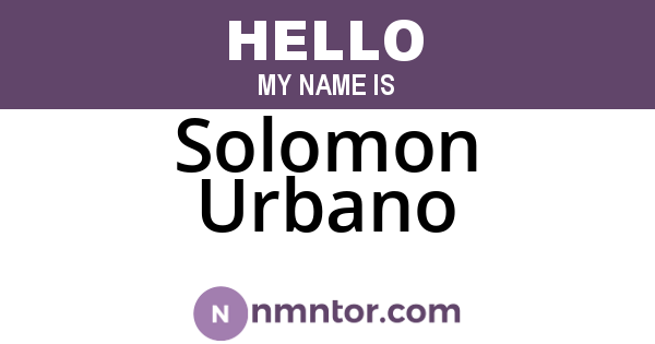 Solomon Urbano